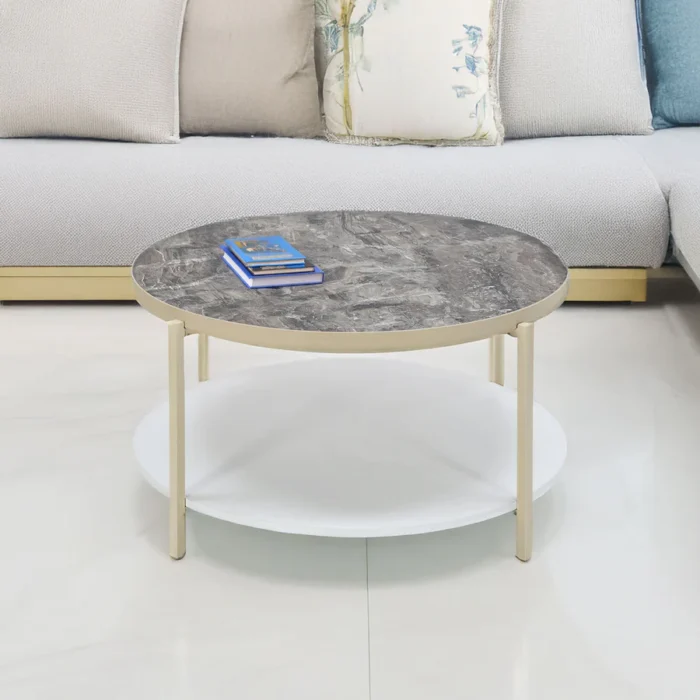 Gracie Round Center Table (Visconti Ivory)
