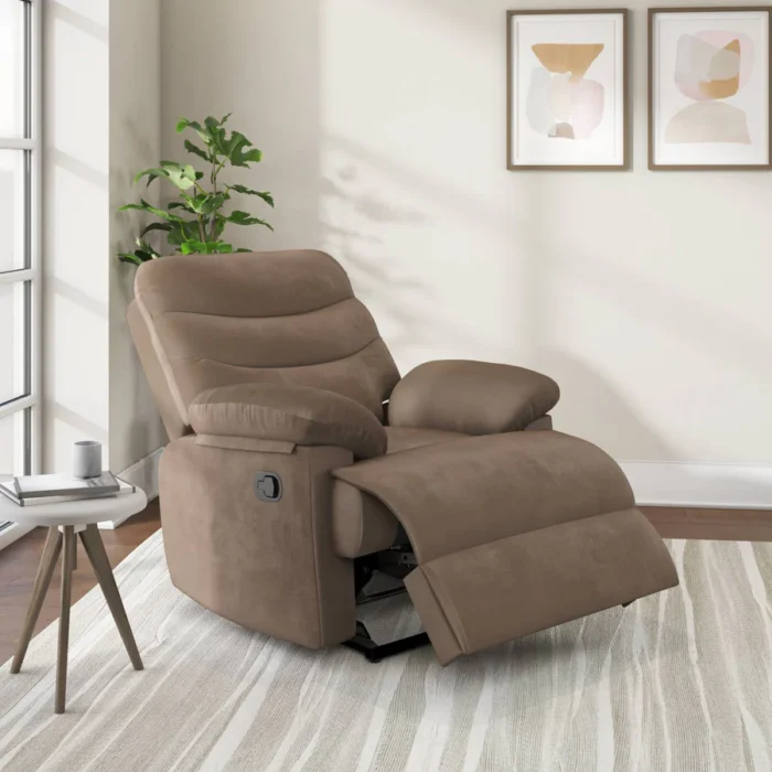 Skelton 1 Seater Manual Recliner Sofa (Brown)