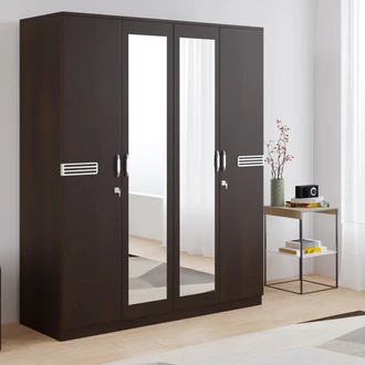 Riva 4 Door Wardrobe with Mirror (New Wenge)