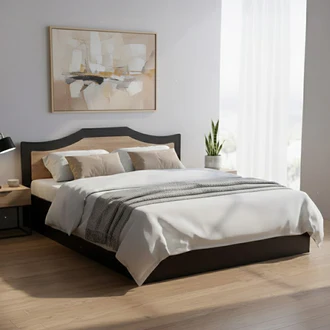 Willy Queen Bed With Storage (Wenge & Sonama Oak)