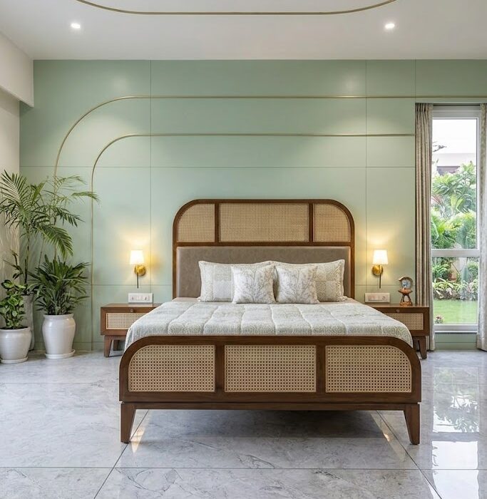 Cot with head board