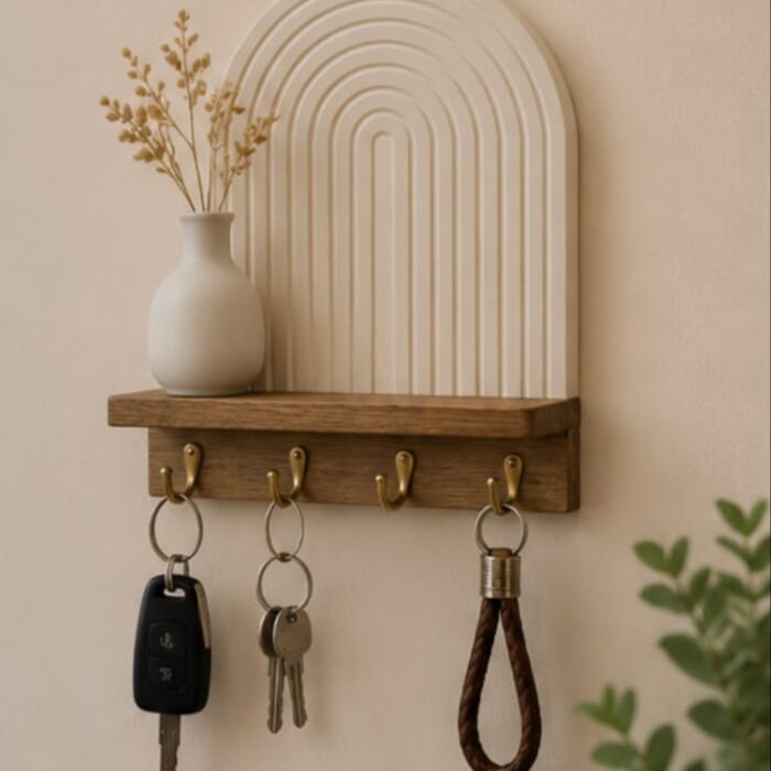 Arch Wall-Mounted Key Holder & Shelf