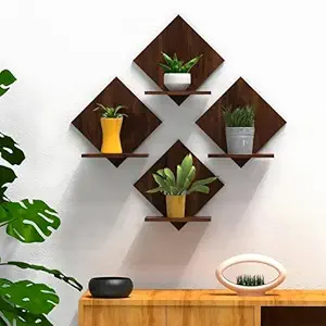 Geometric Diamond Floating Ledge Shelf Set